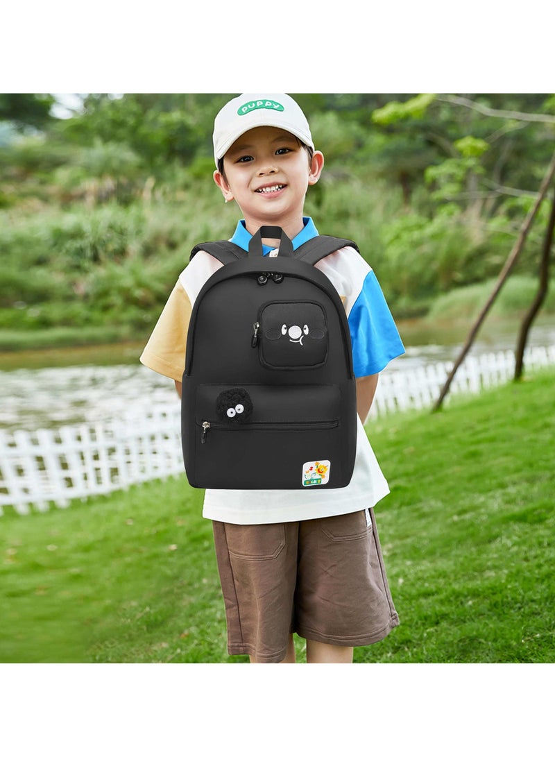 SUN EIGHT Premium 14-inch Light Weight Kids Backpack Water Resistant Multifunctional School Backpack for Girls and Boys, SE2212, Black - Image 2